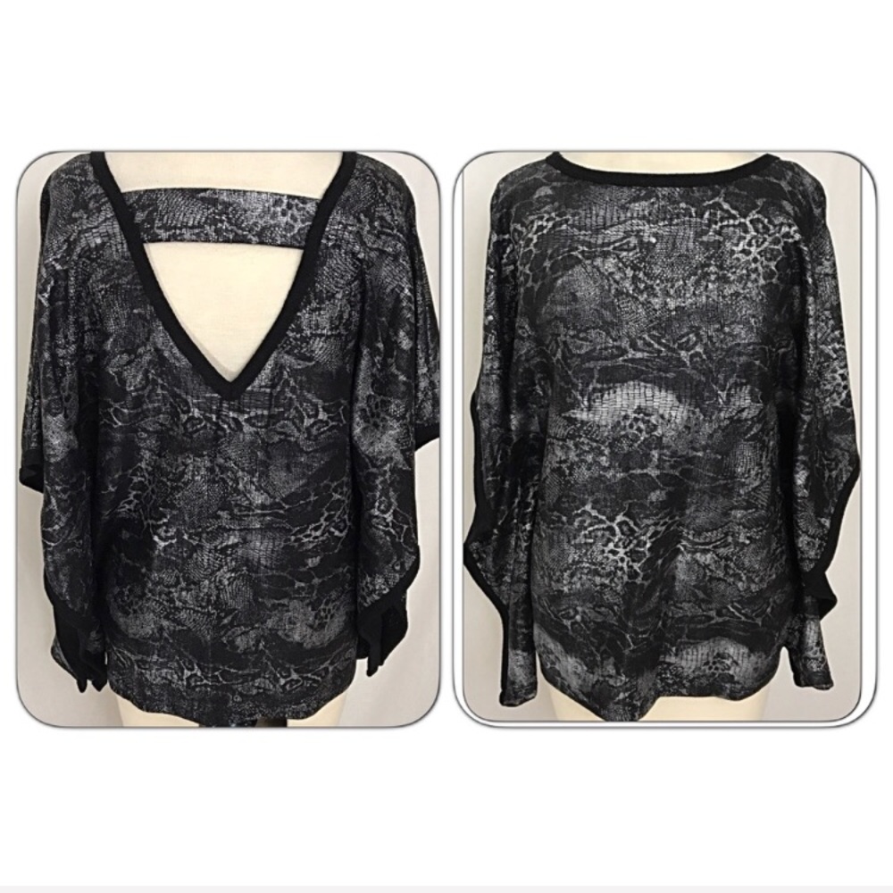 Butterfly Sleeve V-Neck Back Sweater - Picture 4 of 6